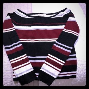 Off the shoulder ribbed sweater